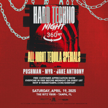 Hard Techno Night dj edm boiler room 360 Pushman MYR John Anthony party Tampa Ybor City