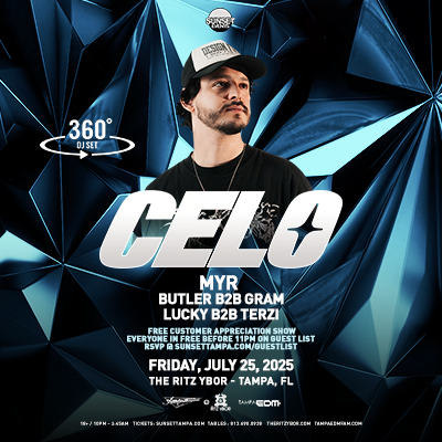 CELO Boiler Room 360 MYR Butler B2B Gram Lucky Terzi edm dj concert tickets tour free show Tampa Ybor City