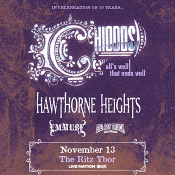 CHIODOS Hawthorne Heights Emmure Big Ass Truck 20 Year Anniversary All's Well That Ends Well tour concert show special event party tickets bands Tampa Ybor City