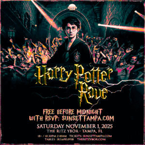 Harry Potter Rave HP special event party show Hogwarts tickets free customer appreciation show Tampa Ybor City