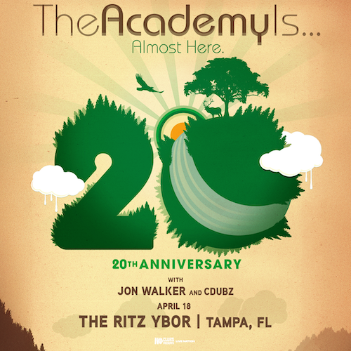 The Academy Is... Almost Here Tour 20th Anniversary Jon Walker CDUBZ concert show special event party tickets band Tampa Ybor City