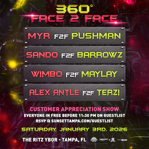 Face 2 Face Face2Face F2F PUSHMAN MYR free RSVP customer appreciation party show special event tickets Tampa Ybor City