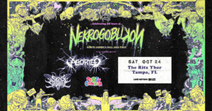 Nekrogoblikon 20 years 20th anniversary tour concert show special event band special guests Aborted Signs of the Swarm Party Cannon tickets Tampa Ybor City Gas Worx