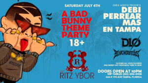 Bad Bunny party theme night show special event dj tickets Tampa Ybor City Gas Worx
