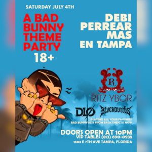 Bad Bunny party theme night show special event dj tickets Tampa Ybor City Gas Worx