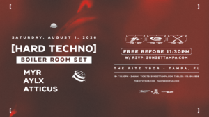 Hard Techno Night Boiler Room House Party DJ set tour show concert party special event nightclub VIP tickets Tampa Ybor City Gas Worx