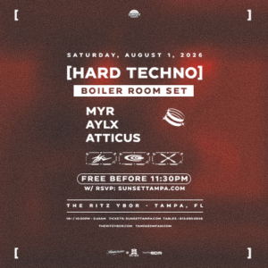 Hard Techno Night Boiler Room House Party DJ set tour show concert party special event nightclub VIP tickets Tampa Ybor City Gas Worx