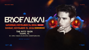 Bryce Alakai dj edm love winner tour show concert special event party nightclub VIP tickets meet and greet Tampa Ybor City Gas Worx