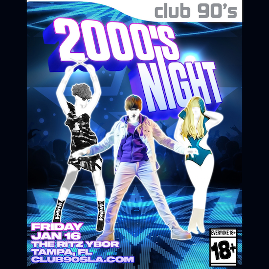 Club 90s 2000s 2010s Y2k Night Dance Party Tour Special Event Show Nightclub VIP 00s Millenium Justin Bieber Britney Spears Timberlake Lady Gaga Beyonce Rihanna One Direction tickets Tampa Ybor City Gas Worx