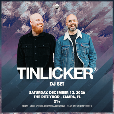 Tinlicker DJ edm set show tour concert special event party nightclub VIP tickets tables Tampa Ybor City Gas Worx 21+